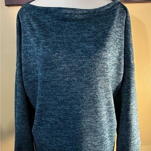 Chic Off-the-Shoulder Teal Sweater